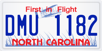 NC license plate DMU1182