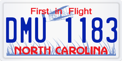 NC license plate DMU1183