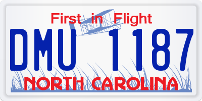 NC license plate DMU1187