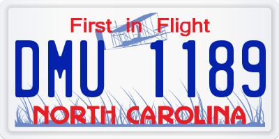 NC license plate DMU1189