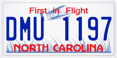 NC license plate DMU1197