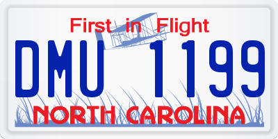 NC license plate DMU1199