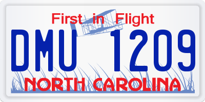 NC license plate DMU1209