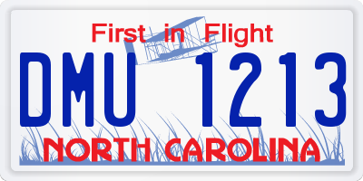 NC license plate DMU1213