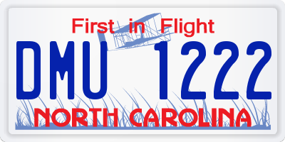 NC license plate DMU1222
