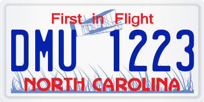 NC license plate DMU1223