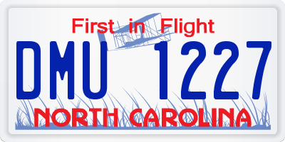 NC license plate DMU1227