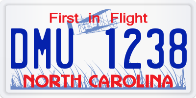 NC license plate DMU1238