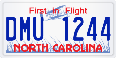 NC license plate DMU1244