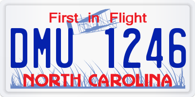 NC license plate DMU1246
