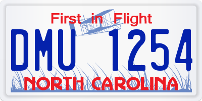 NC license plate DMU1254