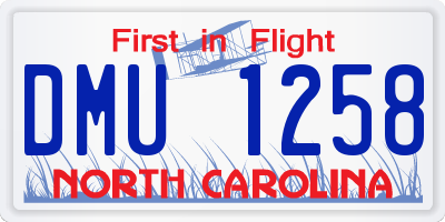 NC license plate DMU1258