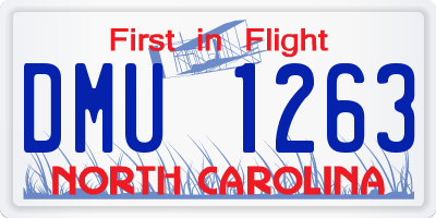 NC license plate DMU1263