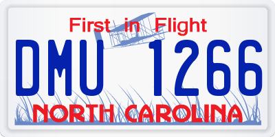 NC license plate DMU1266