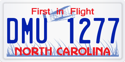 NC license plate DMU1277