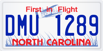 NC license plate DMU1289