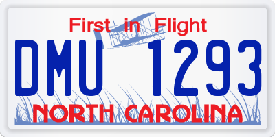 NC license plate DMU1293