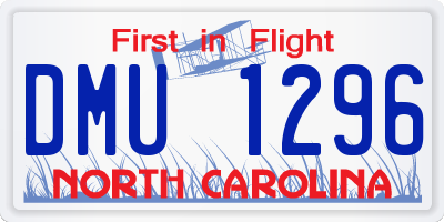 NC license plate DMU1296