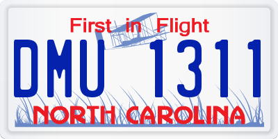 NC license plate DMU1311