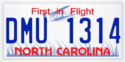 NC license plate DMU1314