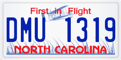 NC license plate DMU1319