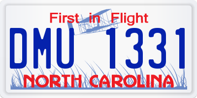 NC license plate DMU1331
