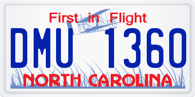 NC license plate DMU1360