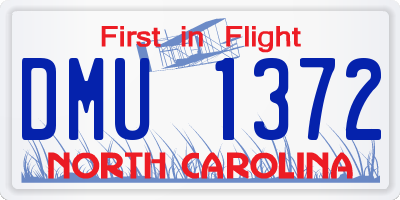NC license plate DMU1372