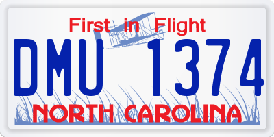NC license plate DMU1374