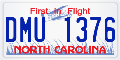 NC license plate DMU1376