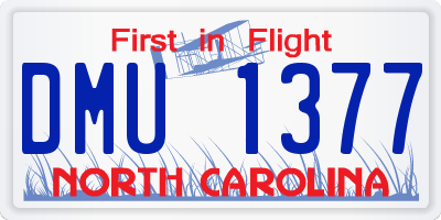 NC license plate DMU1377