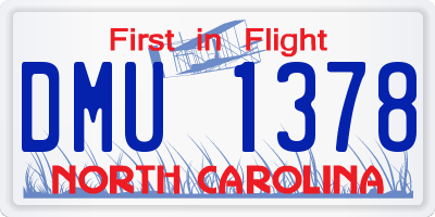NC license plate DMU1378