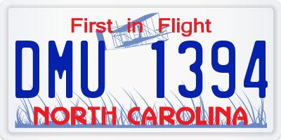 NC license plate DMU1394