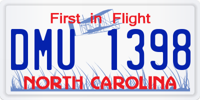 NC license plate DMU1398