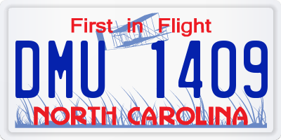 NC license plate DMU1409