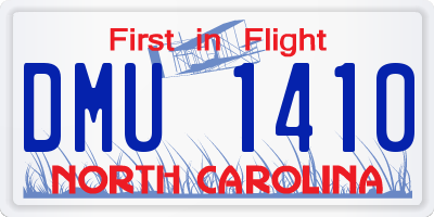 NC license plate DMU1410