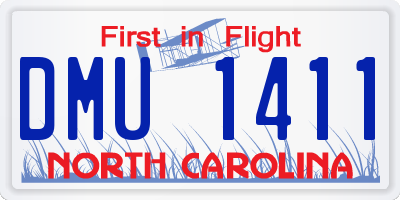 NC license plate DMU1411