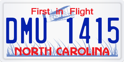 NC license plate DMU1415
