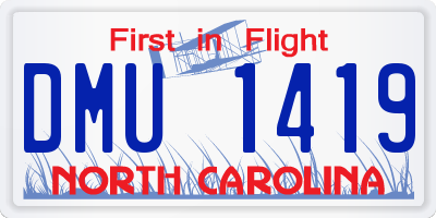 NC license plate DMU1419