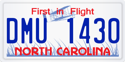 NC license plate DMU1430