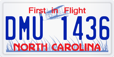 NC license plate DMU1436