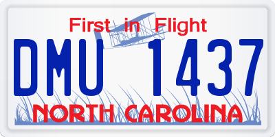 NC license plate DMU1437