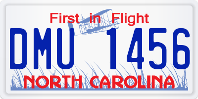 NC license plate DMU1456