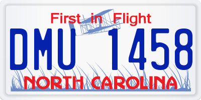 NC license plate DMU1458