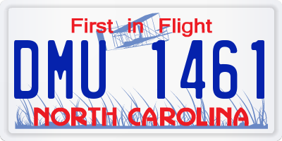 NC license plate DMU1461