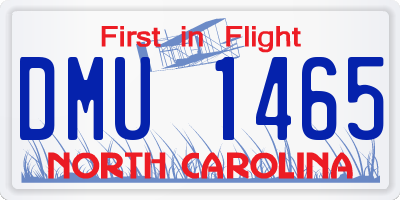 NC license plate DMU1465