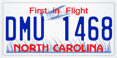NC license plate DMU1468
