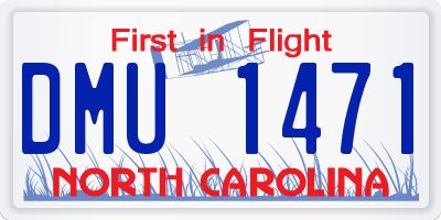 NC license plate DMU1471
