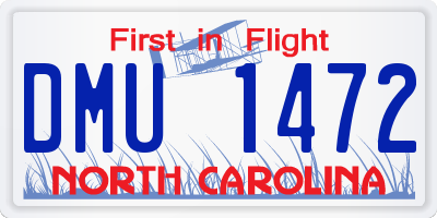 NC license plate DMU1472