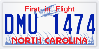 NC license plate DMU1474